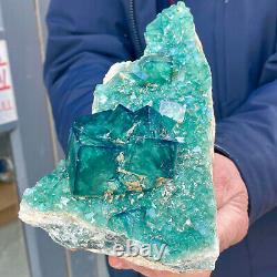 5.96LB Natural super beautiful green fluorite crystal mineral healing specimens