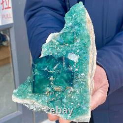 5.96LB Natural super beautiful green fluorite crystal mineral healing specimens