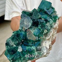 5.97LB Natural super beautiful green fluorite crystal mineral healing specimens