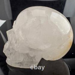5'' Natural Quartz Rock Carved Crystal Skull, Super Realistic, Crystal Healing