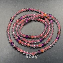 5mm 30.7g TOP Natural Super 7 Crystal Rutilated Melody Stone Hair Beads Bracelet