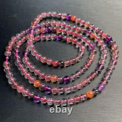 5mm 31g TOP Natural Super 7 Crystal Rutilated Melody Stone Hair Beads Bracelet