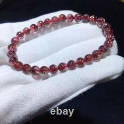 6.1mm Genuine Natural Red Super 7 Seven lepidocrocite Quartz Beads Bracelet
