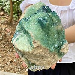 6.24LB Natural super beautiful green fluorite crystal mineral healing specimens