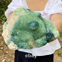 6.24LB Natural super beautiful green fluorite crystal mineral healing specimens