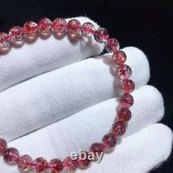 6.2mm Genuine Natural Red Super 7 Seven lepidocrocite Quartz Beads Bracelet