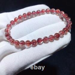 6.2mm Genuine Natural Red Super 7 Seven lepidocrocite Quartz Beads Bracelet