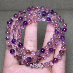 6.3mm Natural Brazil Super Seven 7 Melody Amethyst Crystal Round Beads Bracelet