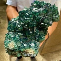 6.7LB natural super beautiful green fluorite crystal ore standard sample