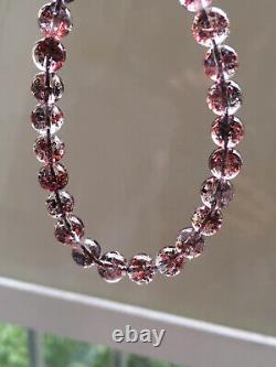 6.8mm Genuine Natural Red Super 7 Seven lepidocrocite Quartz Beads Bracelet
