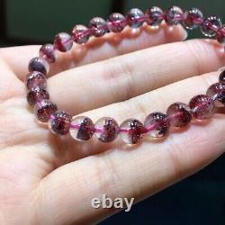6.8mm Genuine Natural Red Super 7 Seven lepidocrocite Quartz Beads Bracelet