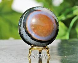 75mm Super Natural Stone Healing Energy Crystal Stone Black Sulemani Akik Sphere