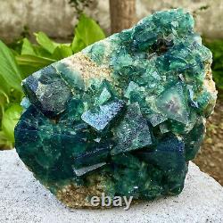 7.04LB Natural super beautiful green fluorite crystal mineral healing specimens