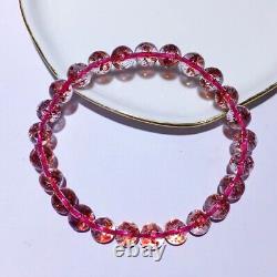 7.2mm Real Natural Red Strawberry 7 Seven Super Fine Iron Ore The Bead Bracelet