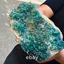 7.35LB natural super beautiful green fluorite crystal ore standard sample