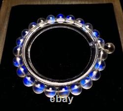 7.5mm Natural Myanmar Moonlight Stone Bracelet Super Blue Light bracelet