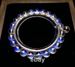 7.5mm Natural Myanmar Moonlight Stone Bracelet Super Blue Light bracelet