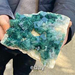 7.75LB natural super beautiful green fluorite crystal ore standard sample