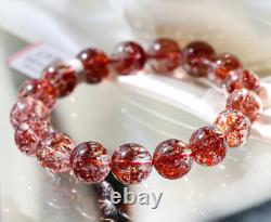 7mm Natural Amazing Golden Strawberry Quartz Head Bracelet Super Seven Crystal