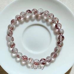 7mm Real Natural Red Strawberry 7 Seven Super Fine Iron Ore The Bead Bracelet