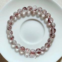 7mm Real Natural Red Strawberry 7 Seven Super Fine Iron Ore The Bead Bracelet