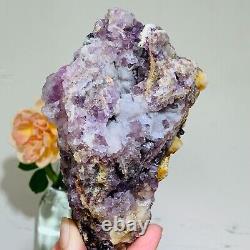 870g Natural Super Beautiful Purple Fluorite Quartz Crystal Mineral Specimen