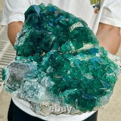 8LB Natural super beautiful green fluorite crystal mineral healing specimens