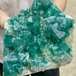 8.1LB natural super beautiful green fluorite crystal ore standard sample