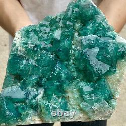 8.1LB natural super beautiful green fluorite crystal ore standard sample