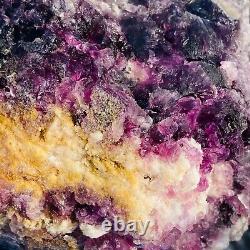 8.26lb Natural Super Beautiful Purple Fluorite Quartz Crystal Mineral Specimen