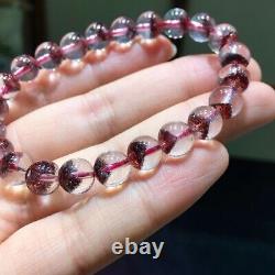 8.2mm Genuine Natural Red Super 7 Seven lepidocrocite Quartz Beads Bracelet