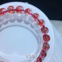 8.2mm Real Natural Red Strawberry 7 Seven Super Fine Iron Ore The Bead Bracelet
