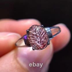 8.36.7mm Natural Purple Super 7 Purple Hair Rutilated Crystal Polished Ring AAA