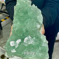8.44LB Natural super beautiful green fluorite crystal ore standard sample
