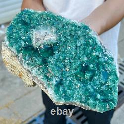 8.4LB Natural super beautiful green fluorite crystal ore standard sampleAS982