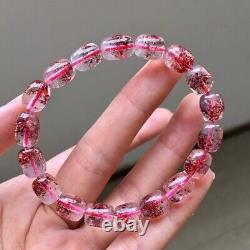 8mm Real Natural Red Strawberry 7 Seven Super Fine Iron Ore The Bead Bracelet