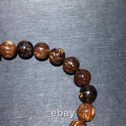 9.3mm Genuine Natural Black Super 7 Seven lepidocrocite Quartz Beads Bracelet