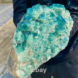 9.53LB natural super beautiful green fluorite crystal ore standard sample