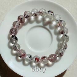 9.6mm Real Natural Red Strawberry 7 Seven Super Fine Iron Ore The Bead Bracelet