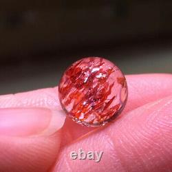 9mm Natural Red Super 7 Seven lepidocrocite Quartz Crystal Sphere Ball