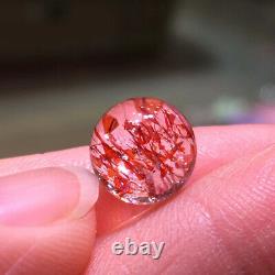 9mm Natural Red Super 7 Seven lepidocrocite Quartz Crystal Sphere Ball
