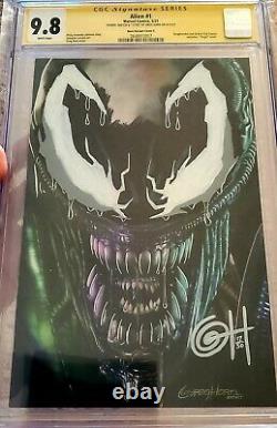 Alien #1 Signed & Sketched Venom Art Ss Cgc 9.8 Greg Horn Virgin Ltd Art #17/50