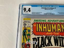 Amazing Adventures 1 Cgc 9.4 White Pages Inhumans Black Widow Marvel Comics 1970