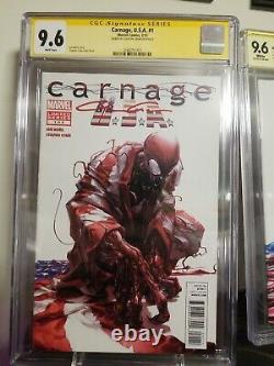 Carnage U. S. A. #1 CGC SS Signed Clayton Crain. Marvel Comics 2012 Venom