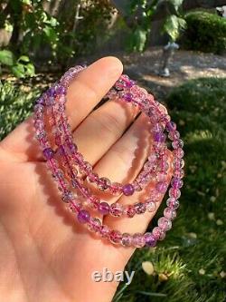 Certified 4.5mm 5A+ Collection Grade Super Seven Beaded Necklace 3Wrap Bracelet