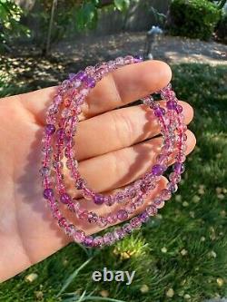 Certified 4.5mm 5A+ Collection Grade Super Seven Beaded Necklace 3Wrap Bracelet
