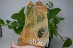 Citrine specimen super clear natural rainbow quartz crystal double points