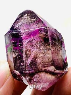Collection diamond! Amethyst Super Seven crystal, 2 move water drops Enhydro 44G