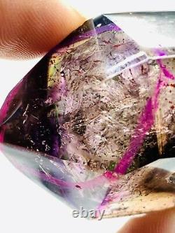 Collection diamond! Amethyst Super Seven crystal, big move water drop Enhydro 39g