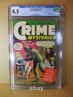 Crime Mysteries 1 CGC 4.5 Bondage! Chilling Tales Transvestite Story 1952 Ribage